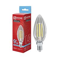 Лампа светодиодная LED-СВЕЧА-deco 9Вт свеча прозрачная 6500К E14 1040лм 230В IN HOME 4690612067056