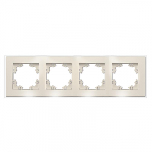 Рамка 4-м Афина стеклянная сл. кость (ivory) UNIVersal 2275