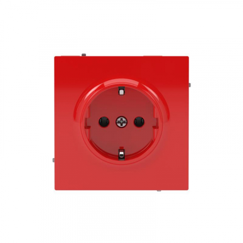 Розетка силовая KANT 2P+E без шторки красн. сатин DKC 7001033 Розетка силовая KANT 2P+E без шторки красн. сатин DKC 7001033