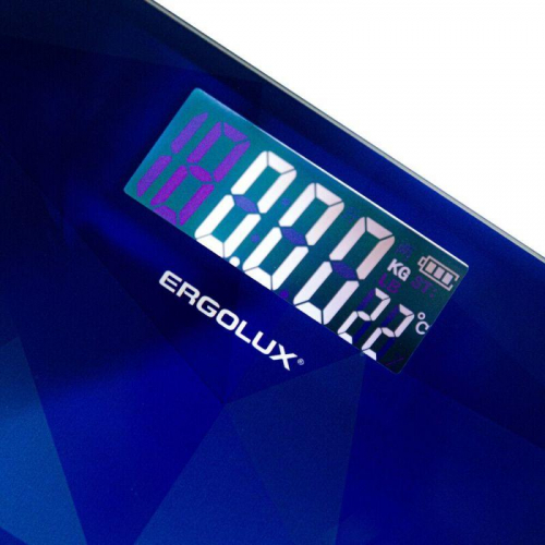 Весы напольные ELX-SB03-C45 до 180кг LED подсветка абстракция син. Ergolux 13434 фото 9