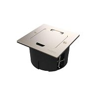 Лючок MultiDesk MDK20 на 2мод. IP44 с монтажной коробкой для стены фальшпола стола никель SE MDK20102NA