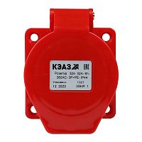 Розетка фланцевая 324 32А 380AC 3P+PE 6ч IP44 КЭАЗ 222760