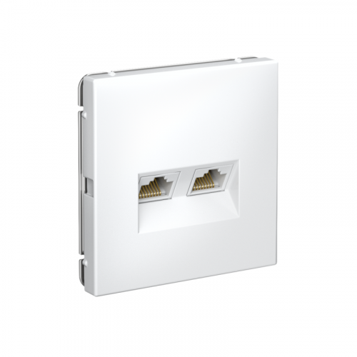 Розетка компьютерная 2-м ArtGallery RJ45 + RJ45 кат.5E механизм лотос SE GAL001385 фото 2