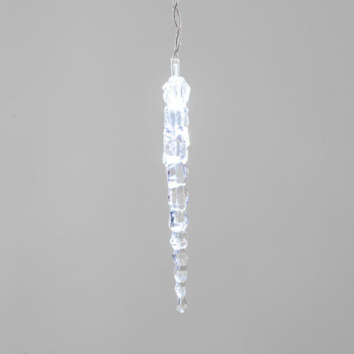 Гирлянда светодиодная "Айсикл" (бахрома) "Сосульки" 1.5х0.25м 10LED бел. 0.51Вт IP20 провод прозр. Neon-Night 303-068 фото 3