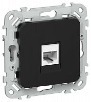 Розетка компьютерная СП FLITE РК5е-1-0-ФлЧ RJ45 кат.5E UTP механизм черн. IEK FI-K12-1-K02