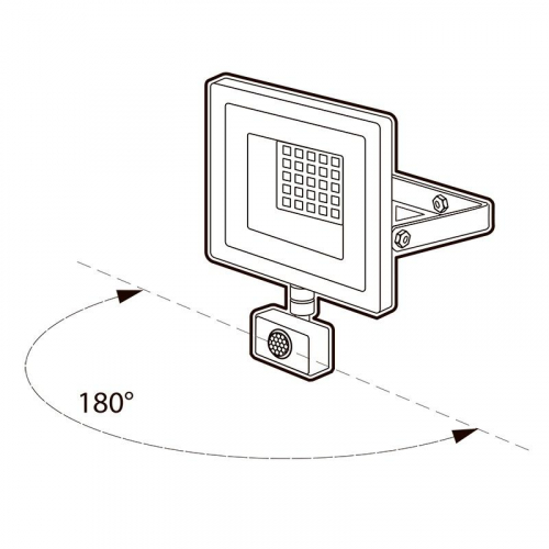Прожектор светодиодный PFL-SC SENSOR 30Вт 6500К IP54 190-260В ДО закален. матов. стекло датчик движения инфракрасный JazzWay 5001411 фото 8 Прожектор светодиодный PFL-SC SENSOR 30Вт 6500К IP54 190-260В ДО закален. матов. стекло датчик движения инфракрасный JazzWay 5001411 фото 8