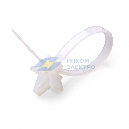 Хомут кабельный КСДп 4.8х190 с дюбель-пистоном бел. (уп.100шт) Fortisflex 64773