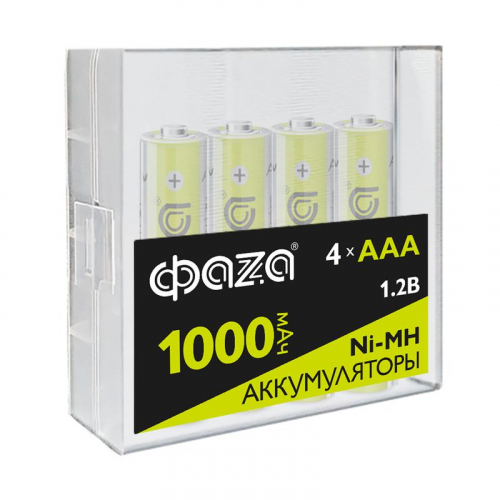 Аккумулятор AAA/HR03 Ni-MH 1.2В 1000мА.ч Box-4 (уп.4шт) ФАZА 5059757 Аккумулятор AAA/HR03 Ni-MH 1.2В 1000мА.ч Box-4 (уп.4шт) ФАZА 5059757