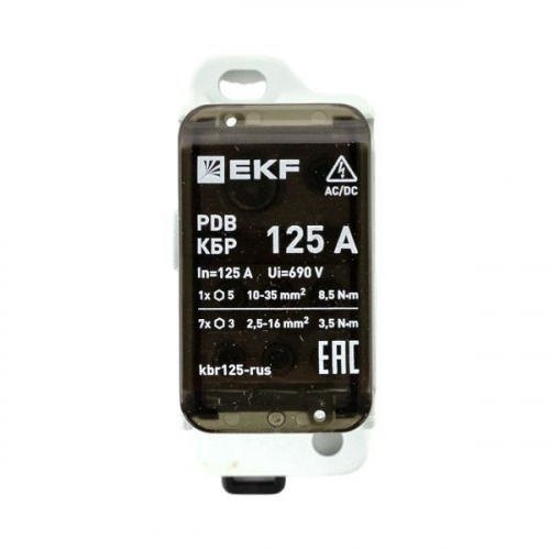 Блок распределительный клеммный КБР 125А EKF kbr125-rus фото 5 Блок распределительный клеммный КБР 125А EKF kbr125-rus фото 5