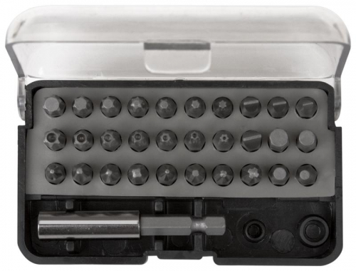 Набор бит 31шт (30шт CrV бит + адаптер с защелкой) FIT 57854 Набор бит 31шт (30шт CrV бит + адаптер с защелкой) FIT 57854