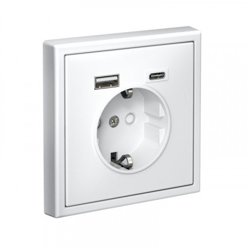 Розетка ArtGallery 16А с 2-мя заряд. устройствами USB A+C 5В/2.4А/3А 2х5В/1.5А механизм лотос SE GAL001332 фото 3