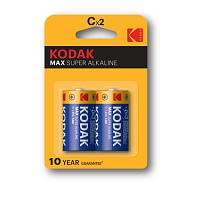 Элемент питания алкалиновый C/LR14 1.5В MAX SUPER Alkaline (блист.2шт) KODAK Б0005123