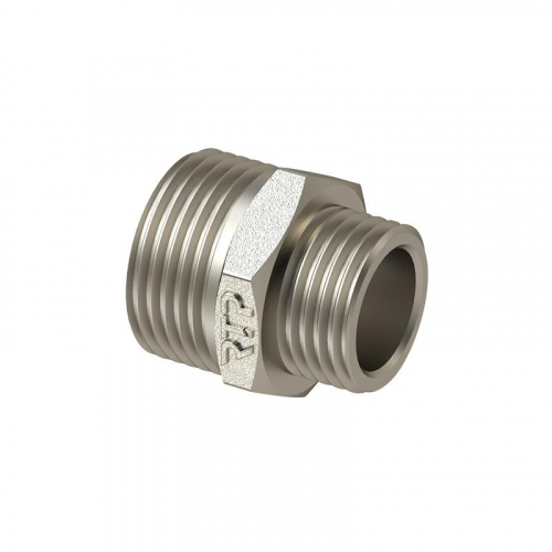 Ниппель переходной латунь наружн. резьба 1 1/4дюйм х1дюйм еврослот никель RTP 38410 Ниппель переходной латунь наружн. резьба 1 1/4дюйм х1дюйм еврослот никель RTP 38410
