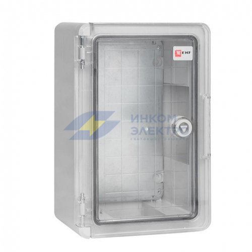 Бокс пластиковый с монтажной платой 300х200х130 IP65 прозр. дверь PROxima EKF PBT65MP001