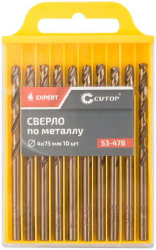 Набор сверл по металлу ЭКСПЕРТ/EXPERT 4х75мм (уп.10шт) Cutop 53-478 фото 3