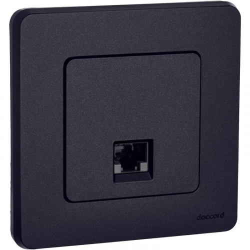 Розетка компьютерная СП Inspiria RJ45 кат.5E UTP IP20 антрацит IEK 673828 фото 3
