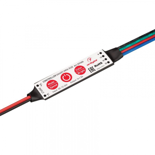 Контроллер SMART-MINI-RGB (12-24В 3х1.5А) (IP20 пластик) Arlight 031606 Контроллер SMART-MINI-RGB (12-24В 3х1.5А) (IP20 пластик) Arlight 031606