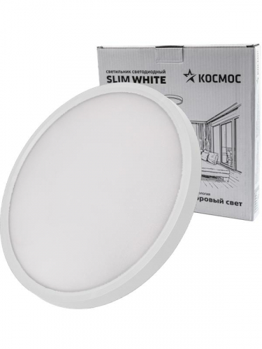 Светильник светодиодный SLIM WHITE 38Вт 6500К IP40 2700лм 230В 400х25мм КОСМОС KSlim38w_W6500K Светильник светодиодный SLIM WHITE 38Вт 6500К IP40 2700лм 230В 400х25мм КОСМОС KSlim38w_W6500K