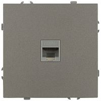 Розетка информационная 1-м СП Galaxy RJ45 16А IP20 250В титан Эра Б0070747
