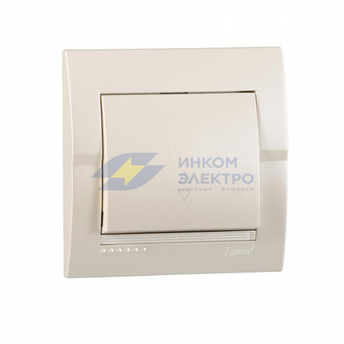 Переключатель проходной 1-кл. СП Deriy 10А жемчуж./бел. метал. LEZARD 702-3030-105