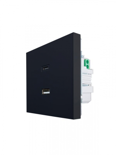 Розетка Type-C+ USB разъем СП ZIMA IP20 черн. бархат LEZARD 704-4288-192TC фото 2 Розетка Type-C+ USB разъем СП ZIMA IP20 черн. бархат LEZARD 704-4288-192TC фото 2