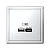 Розетка USB ArtGallery тип A+C 45Вт QC PD высокоскор. ЗУ механизм лотос SE GAL001329