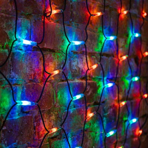 Гирлянда светодиодная "Сеть" 2х3м 432LED мультиколор 40Вт 220-240В IP67 провод каучук черн. Neon-Night 217-129 фото 2