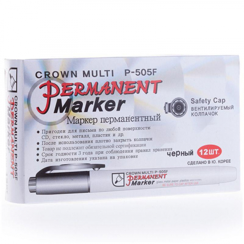 Маркер перманентный "Multi Marker Super Slim" 1мм пулевидный черн. Crown 08-8001 фото 2 Маркер перманентный "Multi Marker Super Slim" 1мм пулевидный черн. Crown 08-8001 фото 2