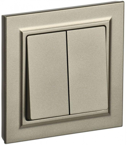 Выключатель 2-кл. СП BRITE ВСР10-2-0-БрШ 10А в сборе шампань IEK BR-V20-0-10-K37-F Выключатель 2-кл. СП BRITE ВСР10-2-0-БрШ 10А в сборе шампань IEK BR-V20-0-10-K37-F