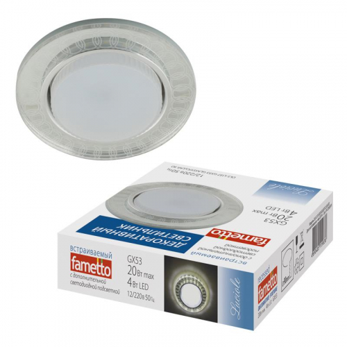 Светильник точечный декоративный DLS-L157 GX53 Glassy/Clear 3D GX53 встраив. доп. светодиод. подсветка 4Вт без лампы Fametto UL-00005322 Светильник точечный декоративный DLS-L157 GX53 Glassy/Clear 3D GX53 встраив. доп. светодиод. подсветка 4Вт без лампы Fametto UL-00005322