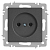 Розетка 1-м СП Accent 6-201-07 16А IP20 250В 2P графит Intro Б0063669
