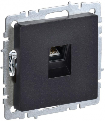 Розетка компьютерная СП RJ45 кат.5E BRITE РК10-БрЧ механизм черн. IEK BR-K10-1-K02 Розетка компьютерная СП RJ45 кат.5E BRITE РК10-БрЧ механизм черн. IEK BR-K10-1-K02