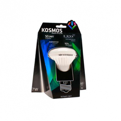 Лампа светодиодная KOSMOS premium 7Вт REFLECTOR 63мм E27 230В 4500К Космос KLED7wR63230vE2745