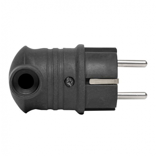 Вилка угловая 16А 2P+PE 230В IP44 каучук черн. PROxima EKF RPS-017-16-230-44-r фото 3