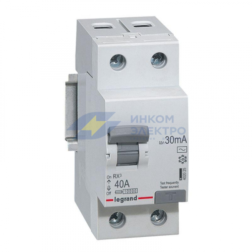 Выключатель дифференциального тока (УЗО) 2п 40А 30мА тип AC RX3 Leg 402025 фото 2