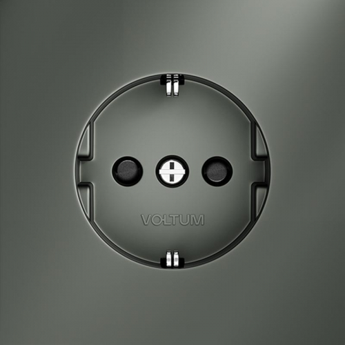 Розетка 1-м СП S70 16А с заземл. защ. шторки механизм титан Voltum VLS040206 фото 3