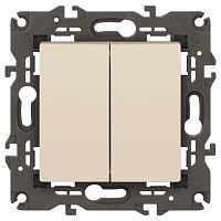 Переключатель 2-кл. СП Elegance 14-1106-02 10А IP20 250В 10AX механизм сл. кость Эра Б0034244