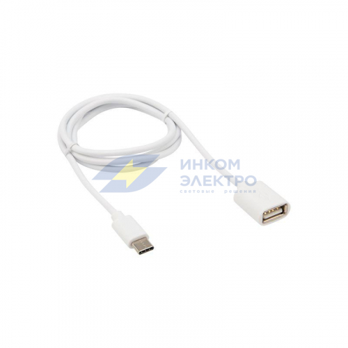 Кабель OTG Type C на USB/2.4A/PVC/white/1m/Rexant 18-1180 фото 6