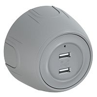 Розетка USB 2-м Rotondo с подсветкой сер. OneKeyElectro 7700899