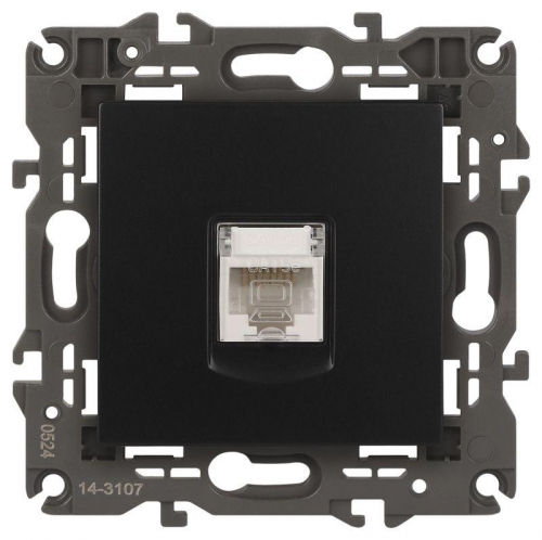 Розетка компьютерная 1-м Elegance 14-3107-05 RJ45 IP20 механизм антрацит Эра Б0034306 Розетка компьютерная 1-м Elegance 14-3107-05 RJ45 IP20 механизм антрацит Эра Б0034306