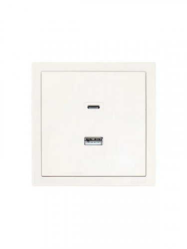 Розетка Type-C+ USB разъем СП ZIMA IP20 слон. кость LEZARD 704-9088-192TC фото 3 Розетка Type-C+ USB разъем СП ZIMA IP20 слон. кость LEZARD 704-9088-192TC фото 3