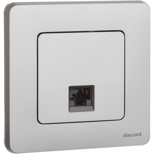 Розетка компьютерная СП Inspiria RJ45 кат.5E UTP IP20 алюм. IEK 673827 фото 3