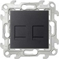 Розетка компьютерная 2-м СП Simon 24 RJ45 кат.5E UTP IP20 механизм графит Simon 2450593-038
