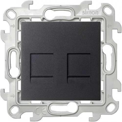 Розетка компьютерная 2-м СП Simon 24 RJ45 кат.5E UTP IP20 механизм графит Simon 2450593-038 Розетка компьютерная 2-м СП Simon 24 RJ45 кат.5E UTP IP20 механизм графит Simon 2450593-038