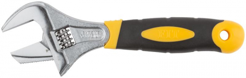 Ключ разводной "Техно" CrV узкие+переставная губки шкала увеличен. захват прорезин. ручка 200мм 40мм FIT 70189 Ключ разводной "Техно" CrV узкие+переставная губки шкала увеличен. захват прорезин. ручка 200мм 40мм FIT 70189