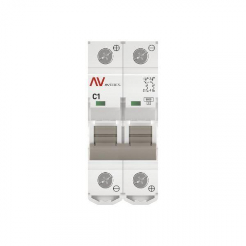 Выключатель автоматический модульный 2п C 1А 6кА AV-6 AVERES EKF mcb6-DC-2-01C-av фото 3