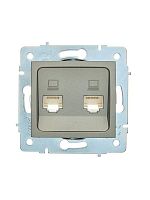Розетка компьютерная 2-м СП ASTI IP20 RJ45 механизм платина. LEZARD 7081-3588-141