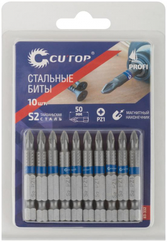 бита ПРОФИ/Profi PZ1 50мм сталь (уп.10шт) Cutop 83-332 фото 3 бита ПРОФИ/Profi PZ1 50мм сталь (уп.10шт) Cutop 83-332 фото 3