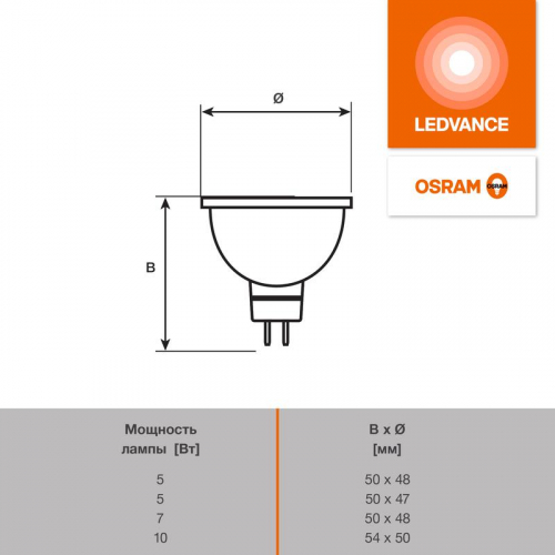 Лампа светодиодная LED G4 Value LVMR16100 10W/927 CRI95 10Вт 2700К 1000лм рефлектор матов. GU5.3 12-12В OSRAM 4610590510146 фото 5