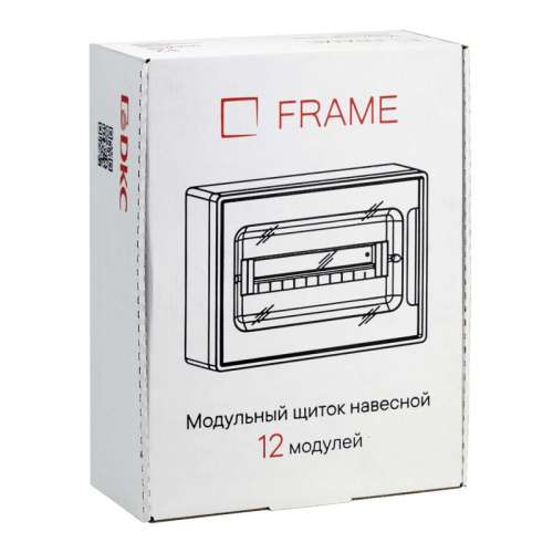 Щиток настенный Фрейм (FRAME) ЩРн-п-12 12мод. с тонированной дверцей с 2 шин PEN на 8+6 отверст. бел. DKC F12W1WD фото 5
